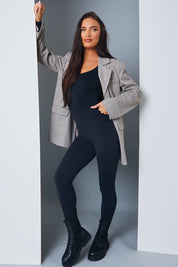 Scoop Neck Long Sleeve Unitard