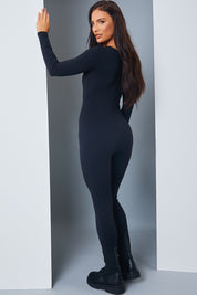 Scoop Neck Long Sleeve Unitard