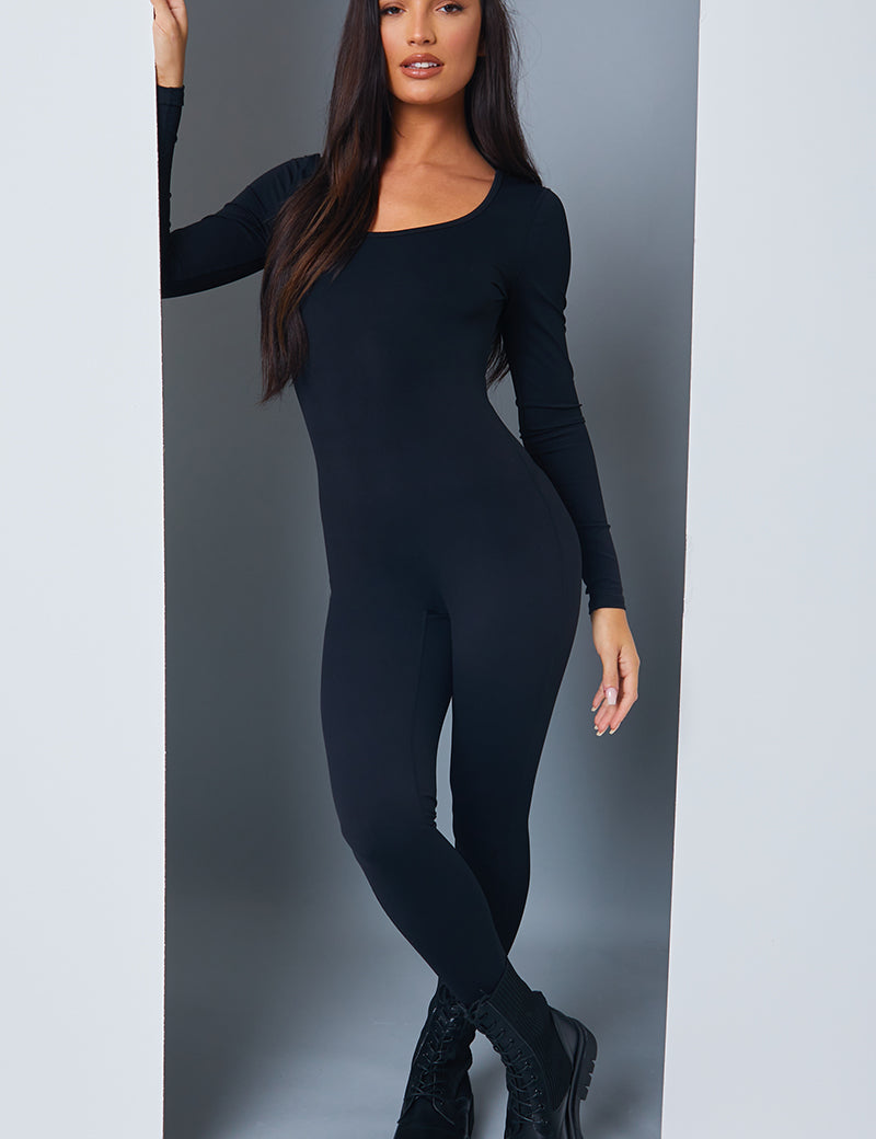 Scoop Neck Long Sleeve Unitard