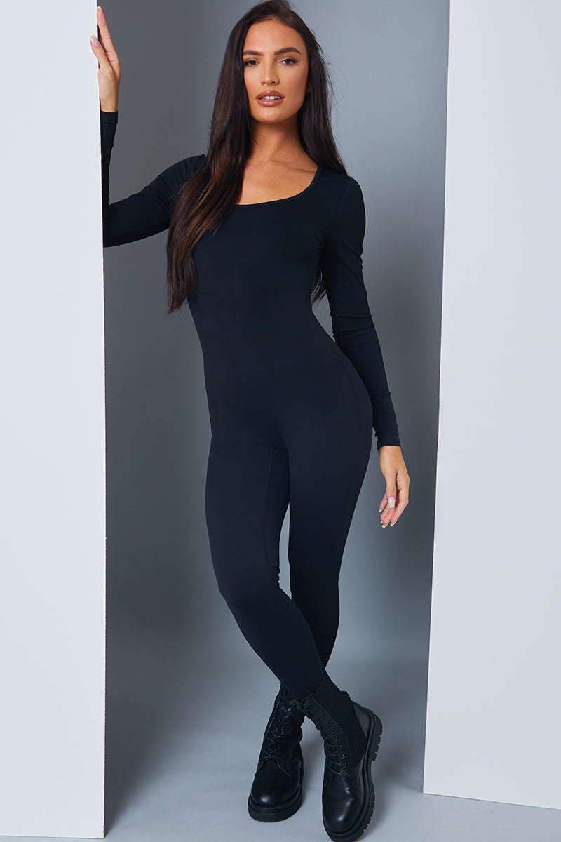 Scoop Neck Long Sleeve Unitard
