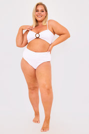 Controlled Textured Crinkle High Waisted Bikini Bottoms
