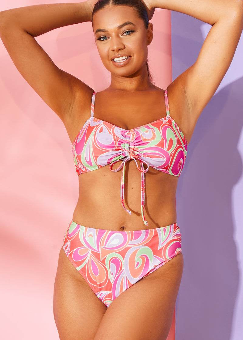 Abstract Print Bikini Top - InTheStyle