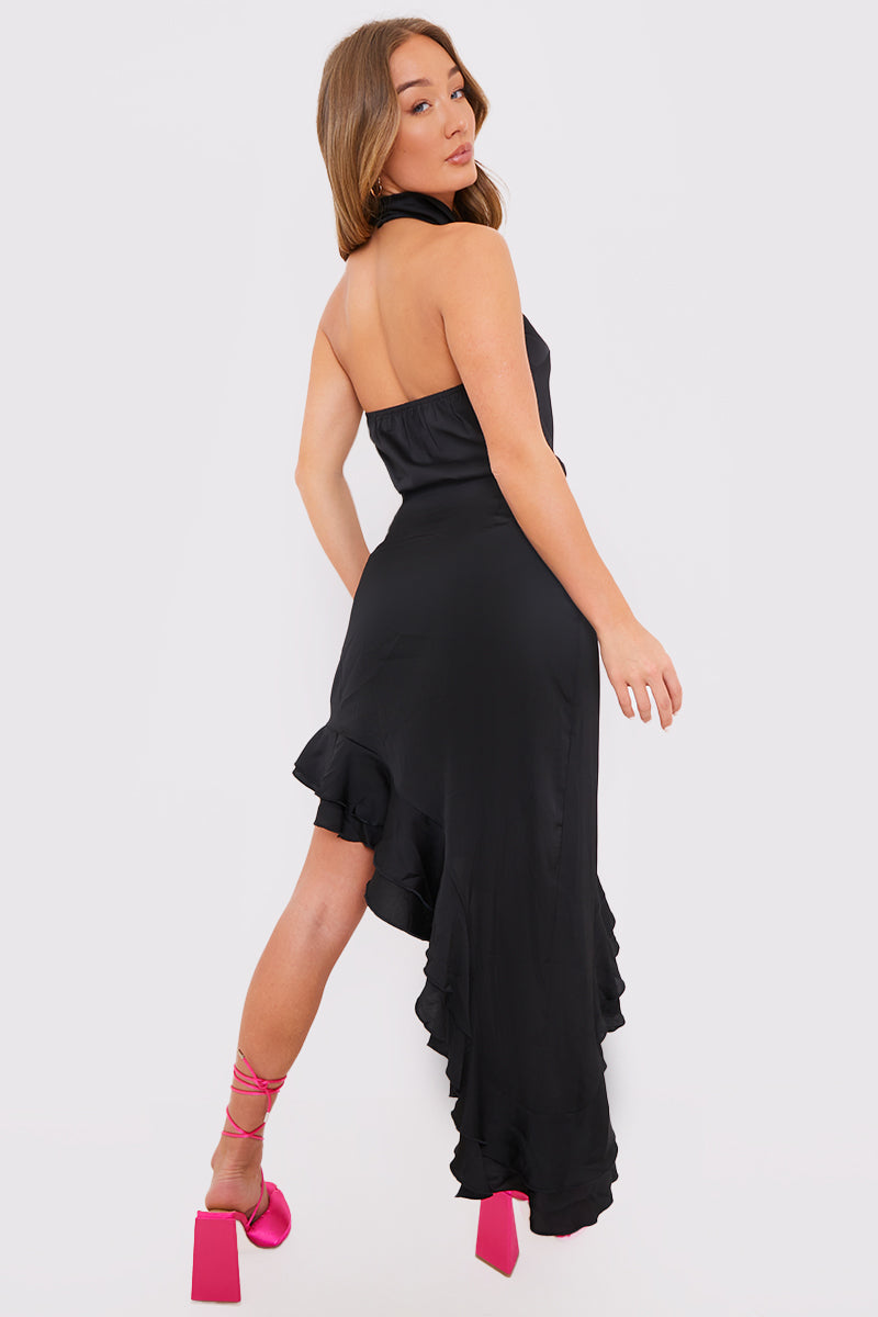 Asymmetic Frill Detail Midi Skirt
