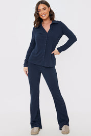Flared Ribbed Co Ord Trouser
