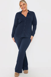 Flared Ribbed Co Ord Trouser