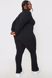 Rib Fit and Flare Trousers