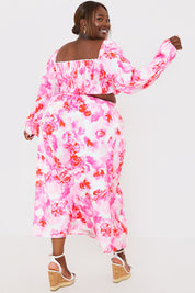 Thigh Split Midi Skirt