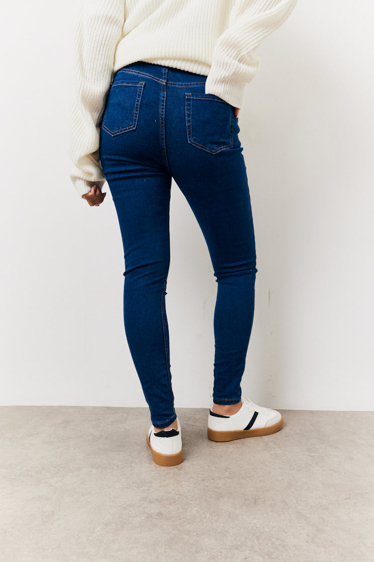 Skinny Indigo High Waist Jeans Ankle Fit