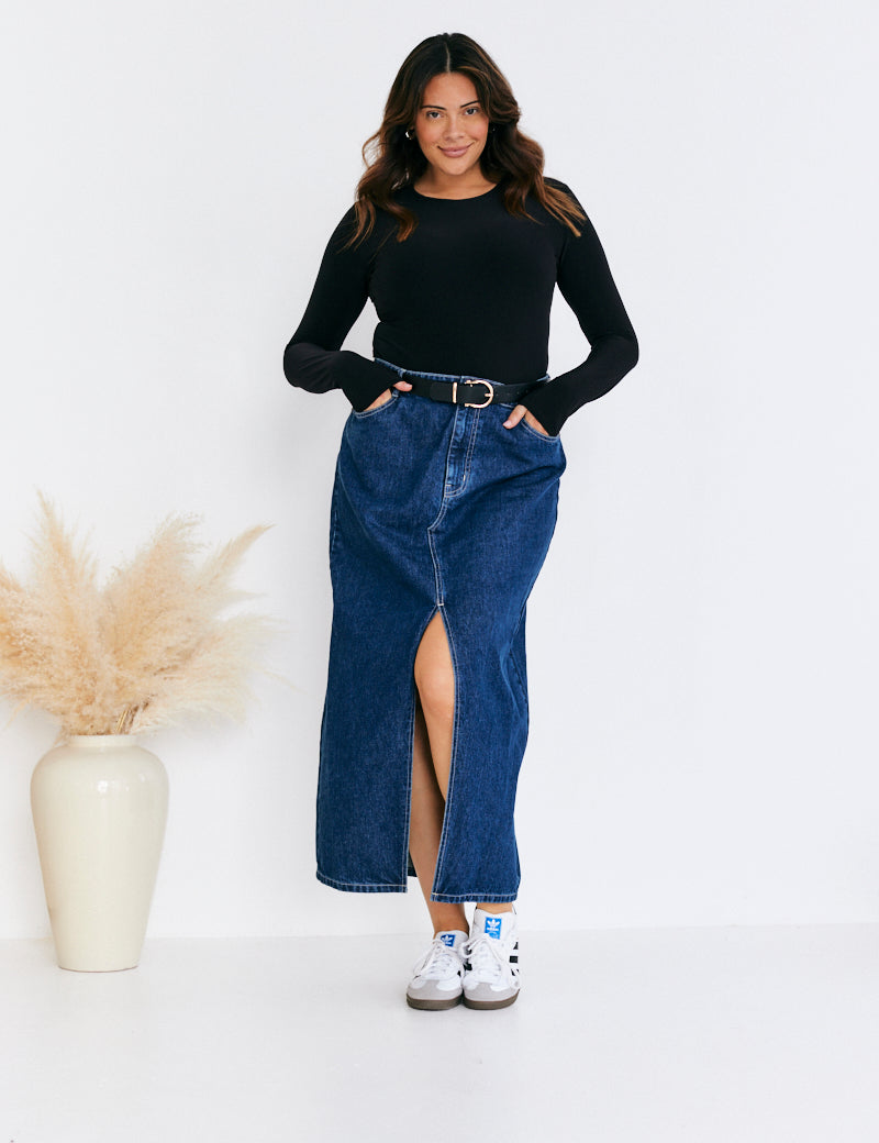 Long Sleeve Double Layer Slinky Bodysuit