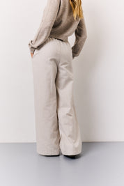 Stone Linen Look Stripe Trouser