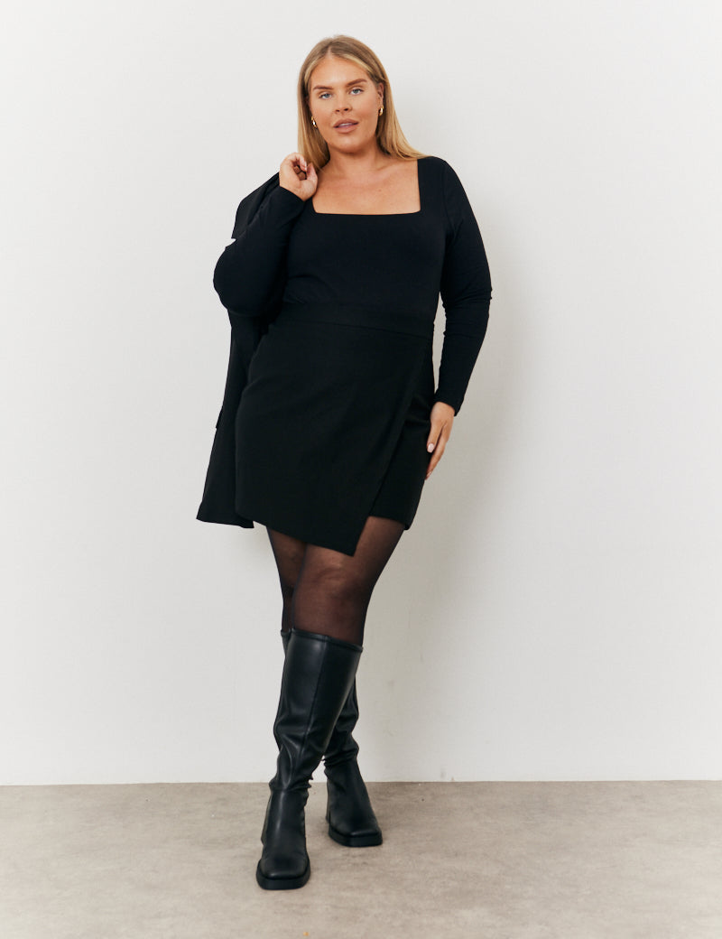 Wrap Asymmetric Mini Skirt