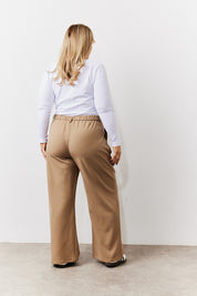 Adjustable Pleat Wide Leg Trouser