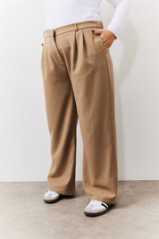 Adjustable Pleat Wide Leg Trouser