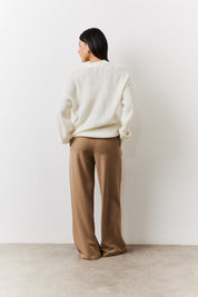 Adjustable Pleat Wide Leg Trouser
