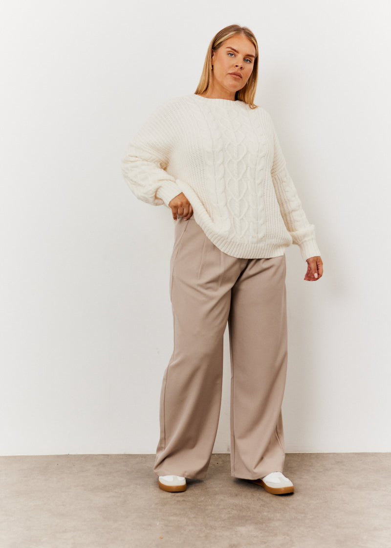 Adjustable Pleat Wide Leg Trouser
