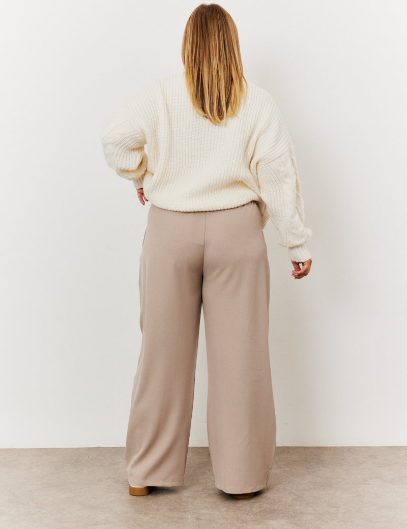 Adjustable Pleat Wide Leg Trouser