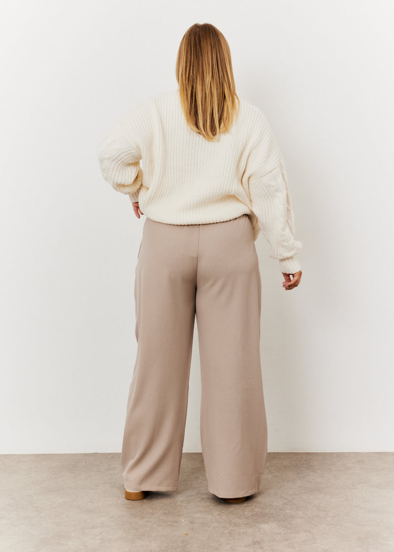 Adjustable Pleat Wide Leg Trouser
