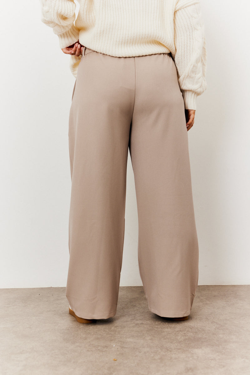Adjustable Pleat Wide Leg Trouser