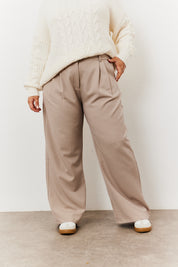 Adjustable Pleat Wide Leg Trouser