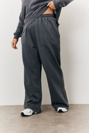 Grey Wash Wide Leg Jogger