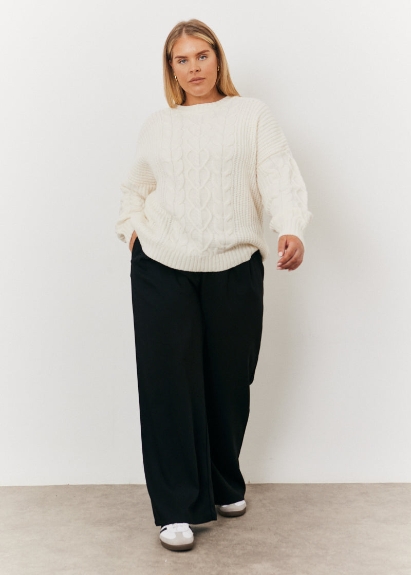Adjustable Pleat Wide Leg Trouser