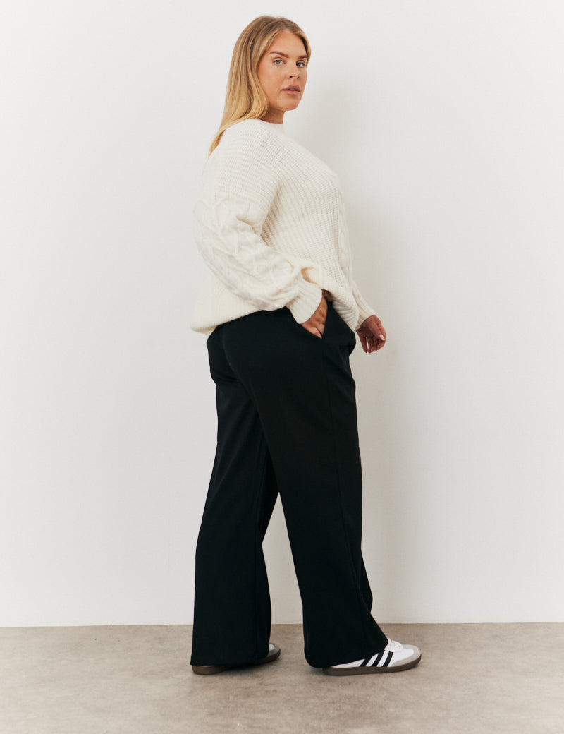 Adjustable Pleat Wide Leg Trouser
