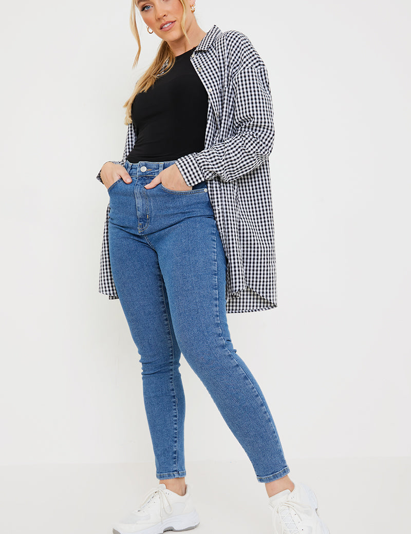 High Waisted Stretch Skinny Jeans