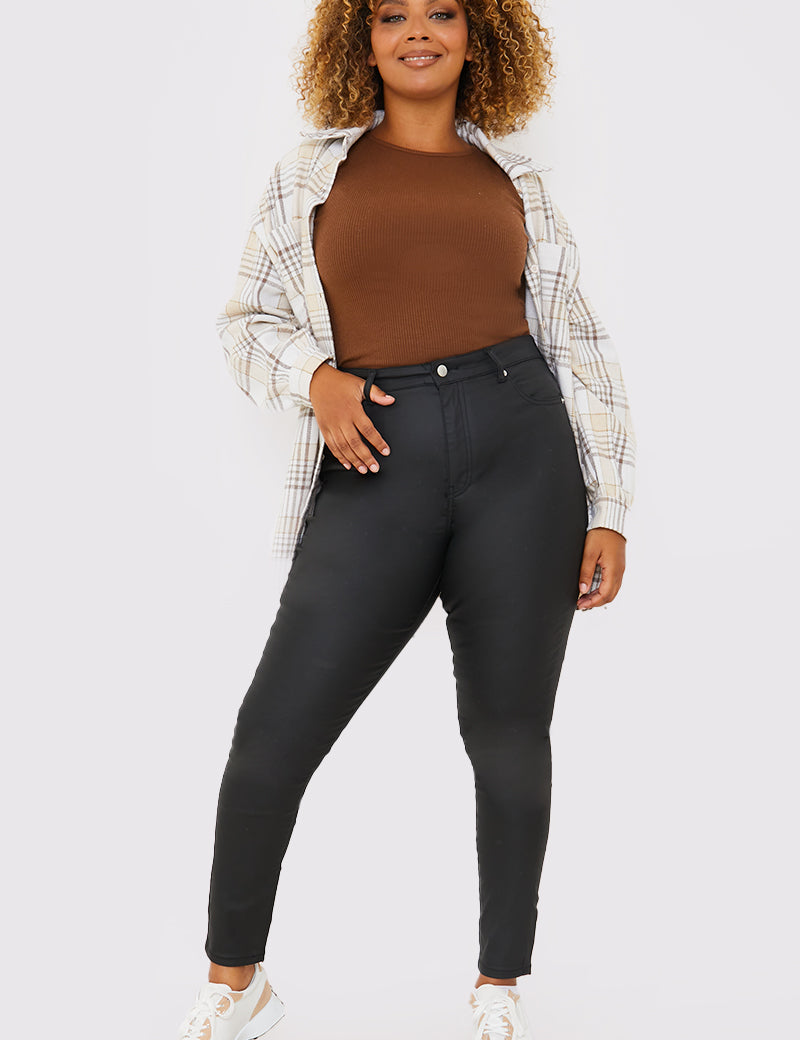 Coated High Waisted Jeans
