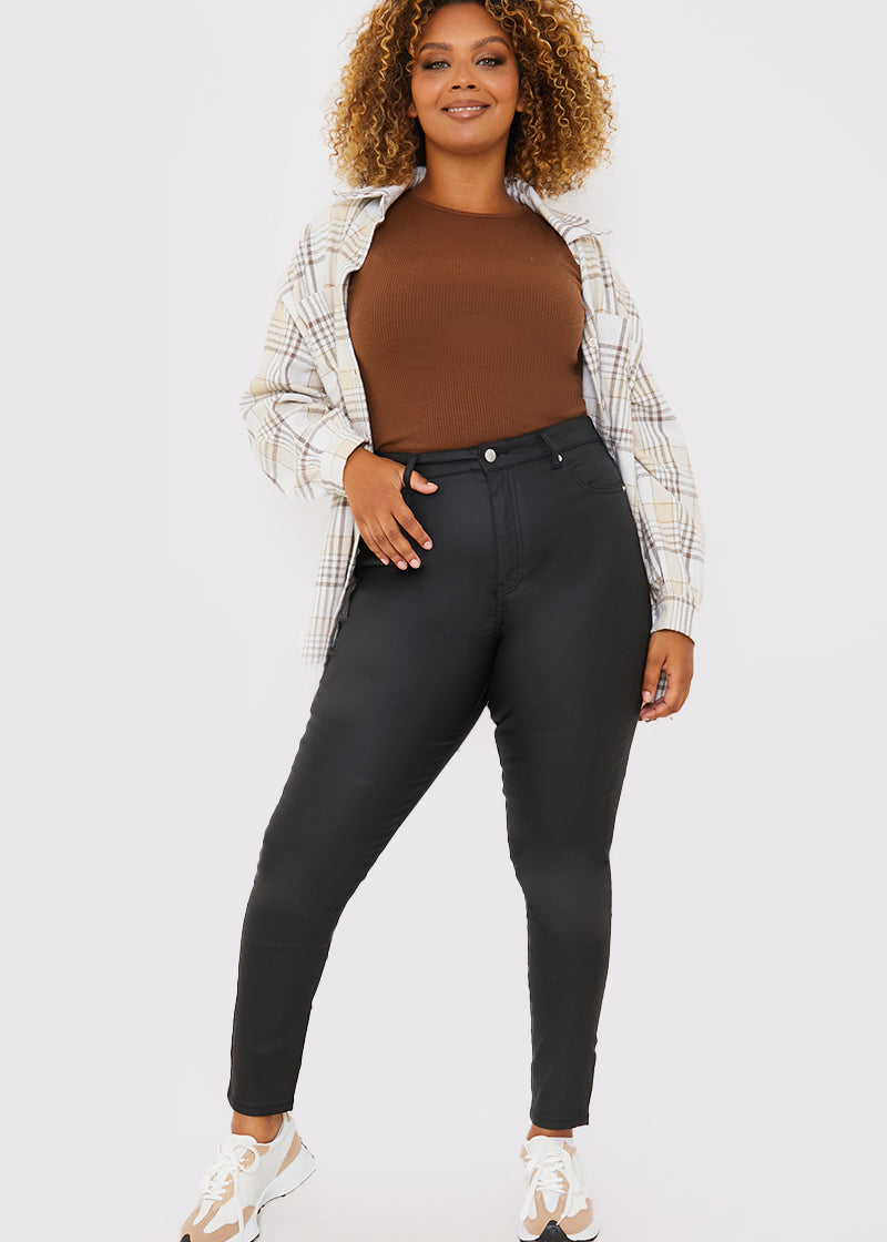 Coated High Waisted Jeans