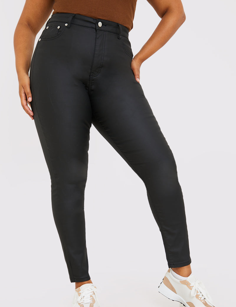 Coated High Waisted Jeans