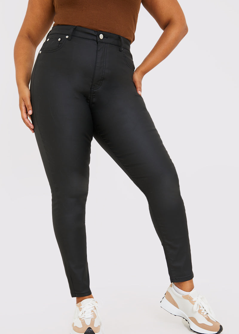 Coated High Waisted Jeans