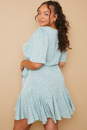 Floral Wrap Godet Mini Dress