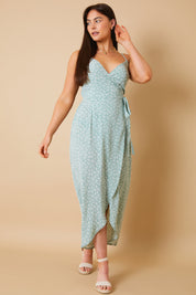 Floral Frill Wrap Maxi Dress