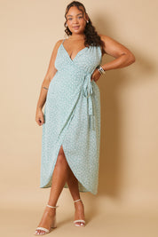 Floral Frill Wrap Maxi Dress