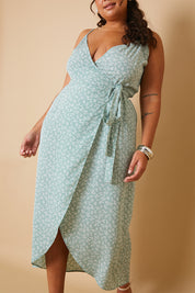 Floral Frill Wrap Maxi Dress