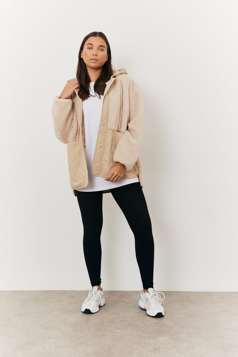 Borg Patched Quilted Jacket