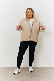 Borg Patched Quilted Jacket