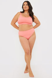 Control Crinkle High Waisted High Leg Bikni Bottoms