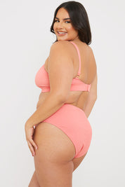 Control Crinkle High Waisted High Leg Bikni Bottoms