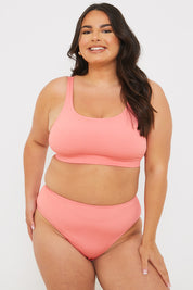 Fuller Support Crinkle Sqaure Neck Bikni Top