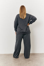 V Neck Split Hem Sweat