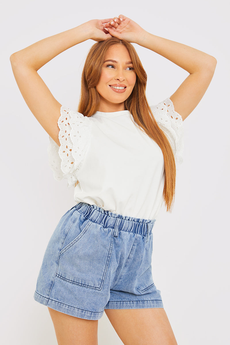 Paper Bag Denim Short