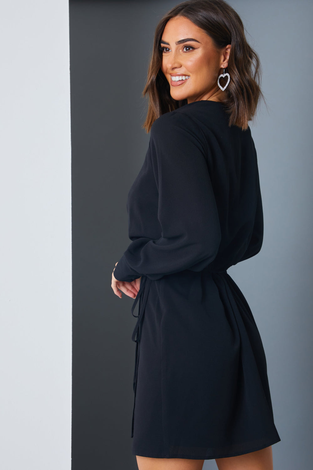 Draped Wrap Mini Dress