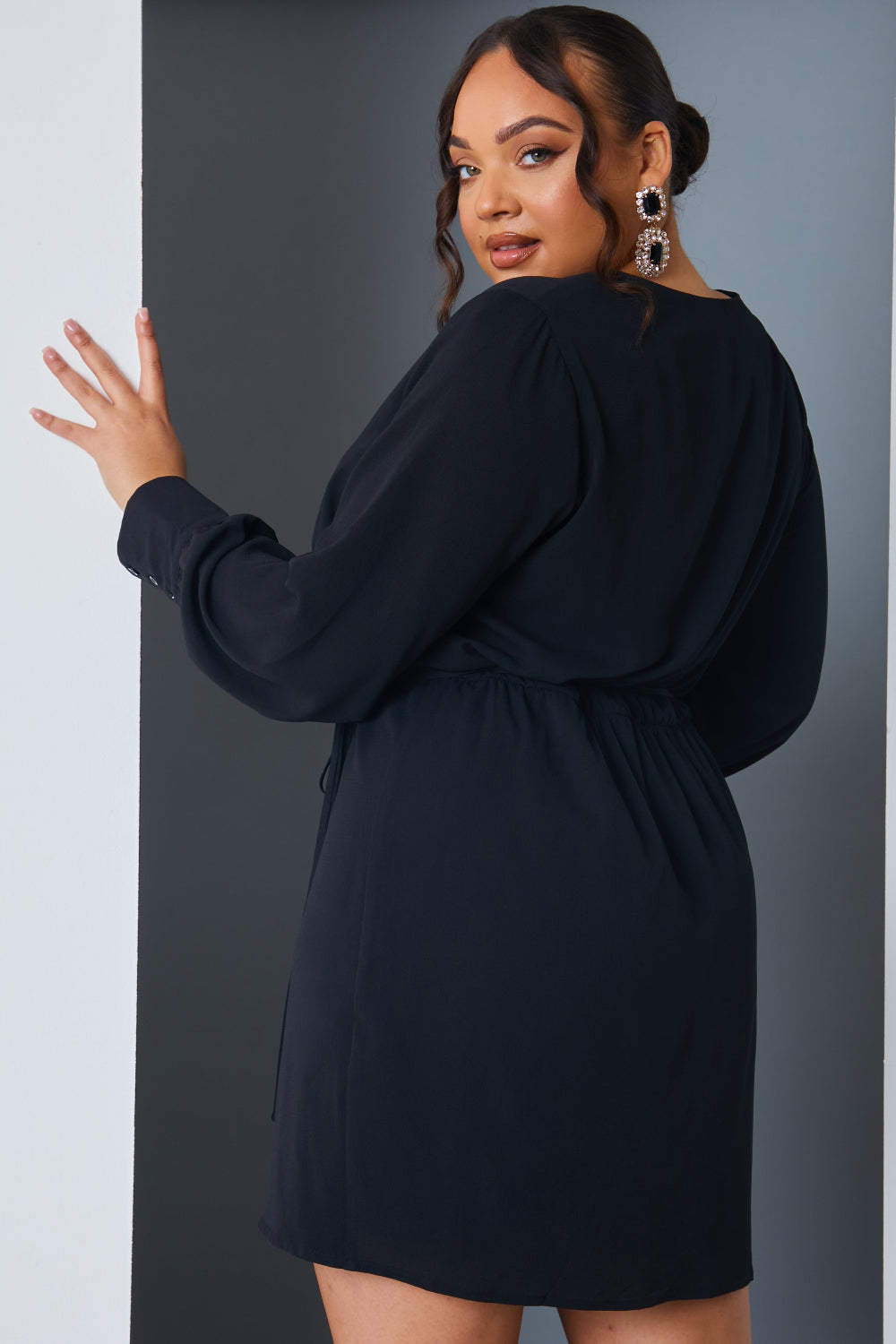 Draped Wrap Mini Dress