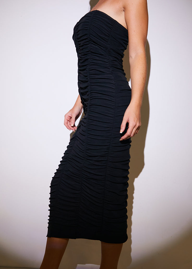Bandeau Ruched Midaxi Dress