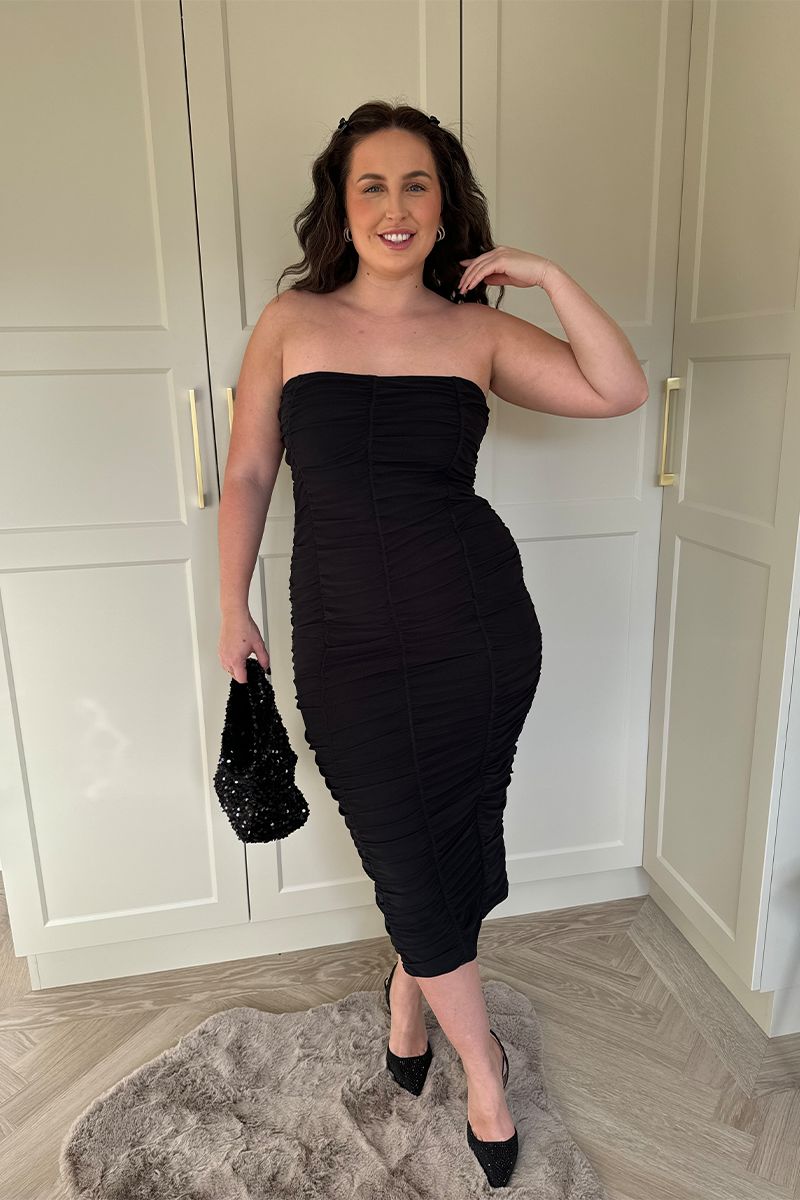 keep it simple ruched bandeau midaxi dress Shelbie