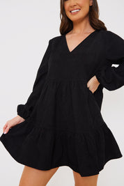 Corduroy Collared Smock Dress