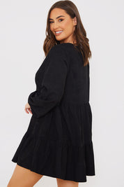 Corduroy Collared Smock Dress