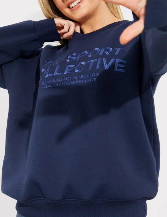 V-Neck Embroidered Sport Collective Jersey Sweater