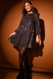 Disco Sequin Smock Mini Dress